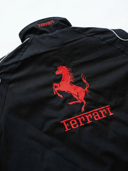 Schwarze Ferrari Racing Jacket – F1 Style