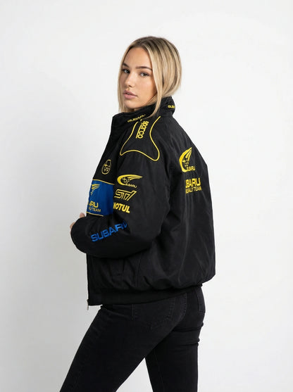 Black Subaru Racing Jacket - Rally Style