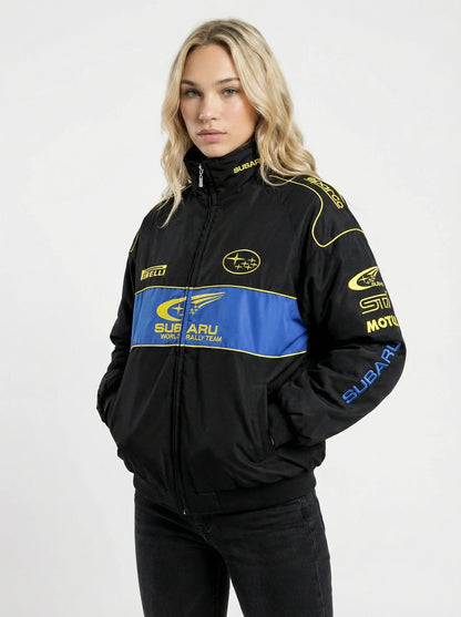 Black Subaru Racing Jacket - Rally Style