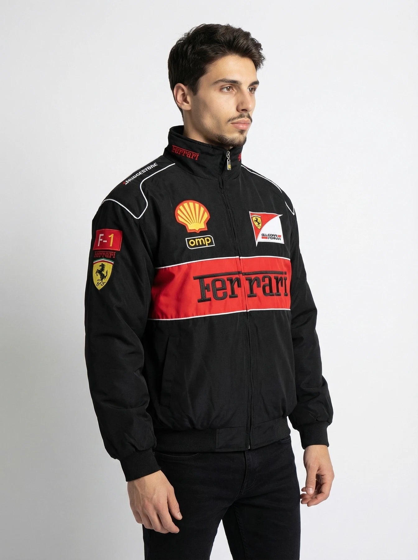 Black Ferrari Racing Jacket – F1 Style