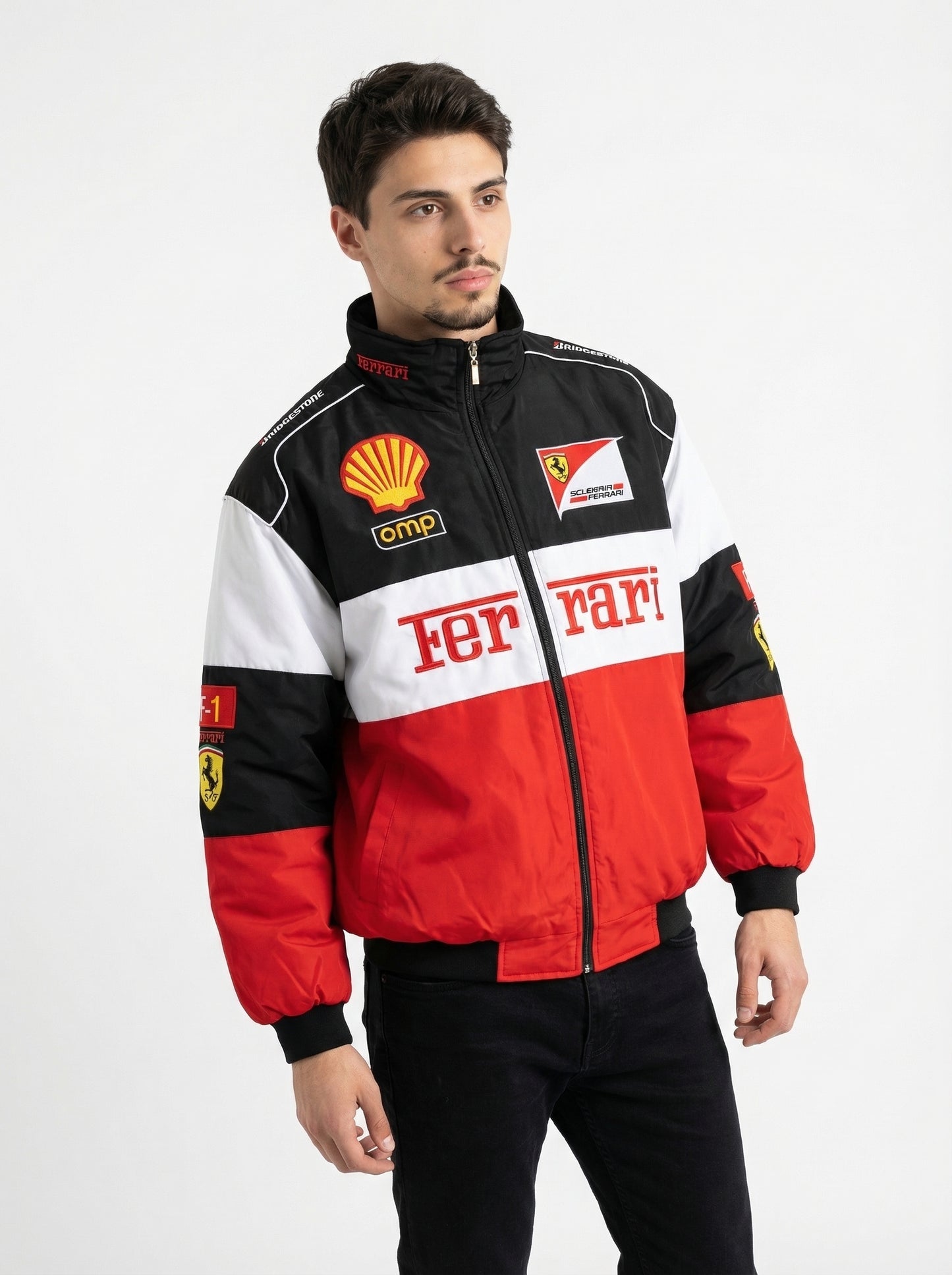 White Ferrari Racing Jacket – F1 Style