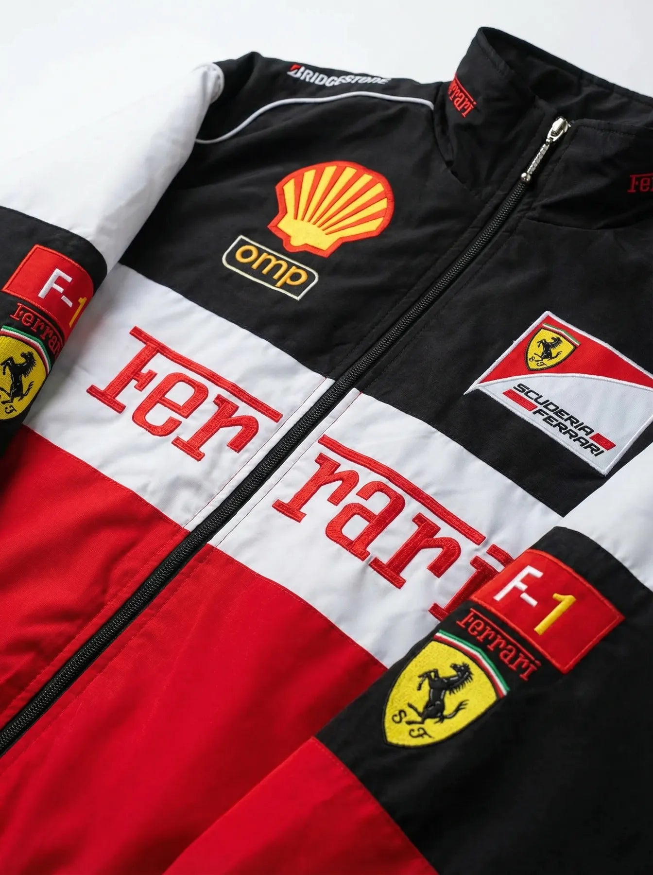 White Ferrari Racing Jacket – F1 Style