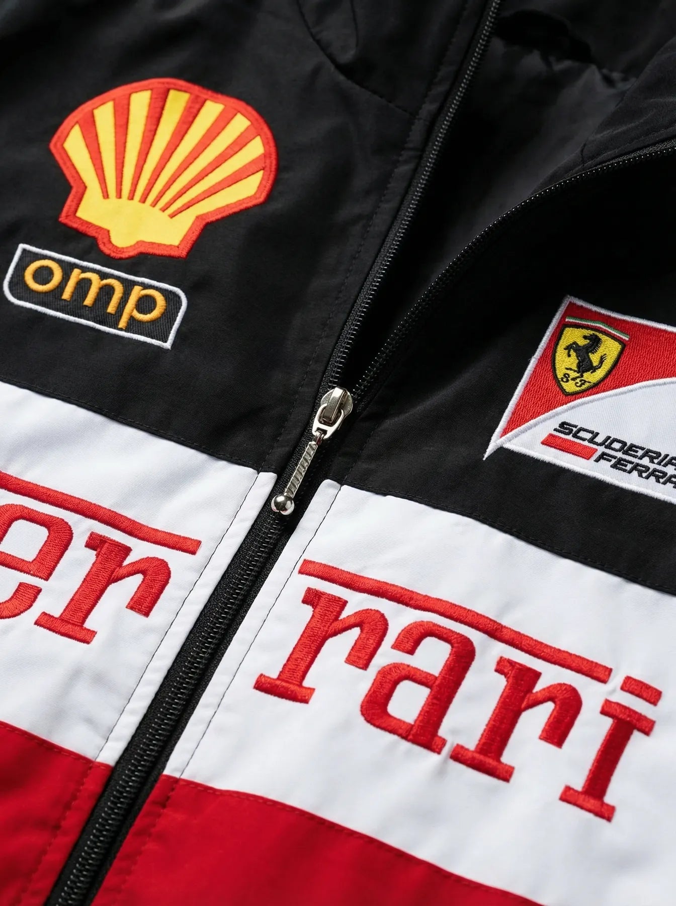 White Ferrari Racing Jacket – F1 Style