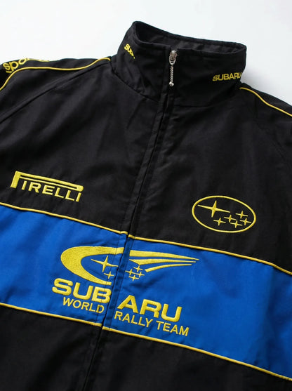 Black Subaru Racing Jacket - Rally Style
